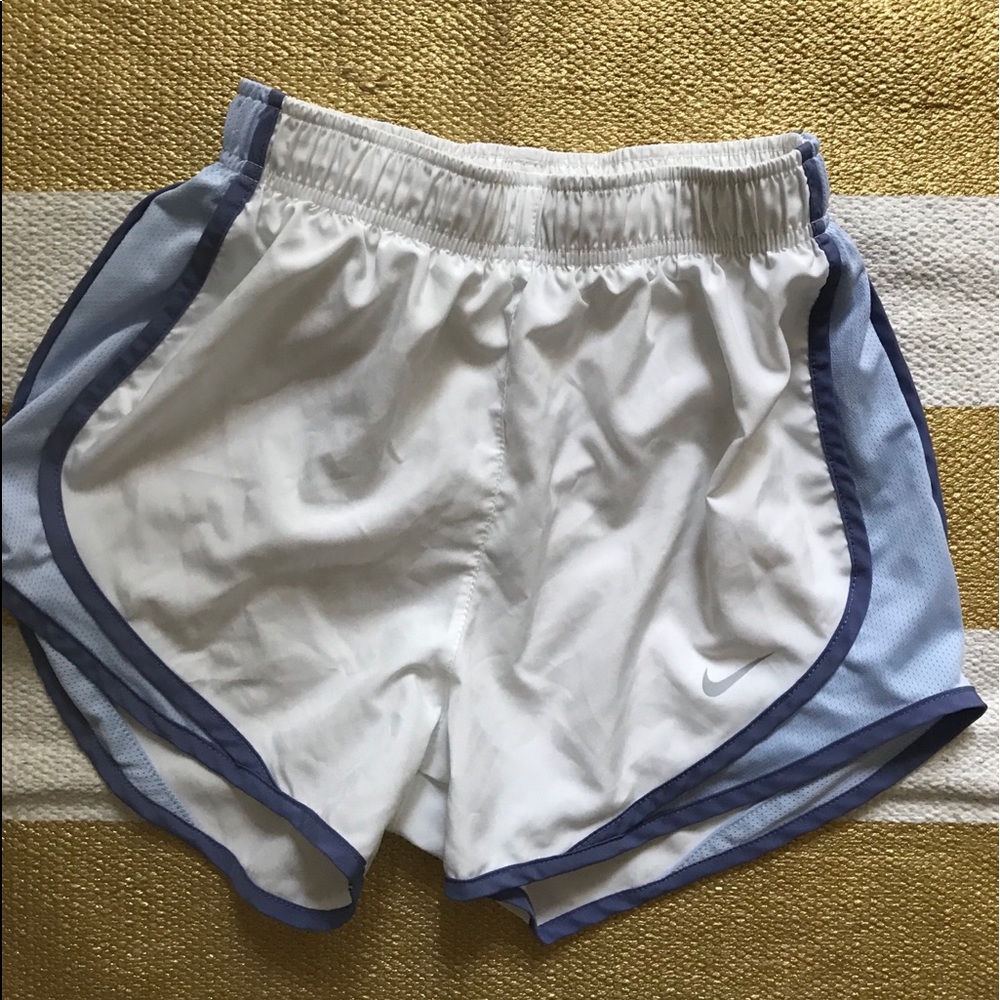 White and Purple Nike Shorts